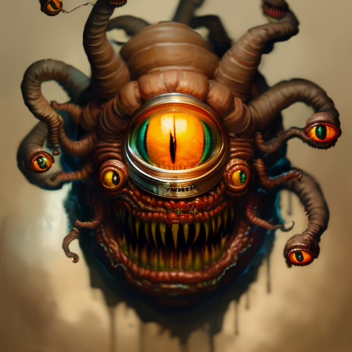 00072-2062511815-Close-up Portrait of a southern gothic Beholder_Monster, Volumetric lighting, concept art, brush stroke style, artstation, trend.png